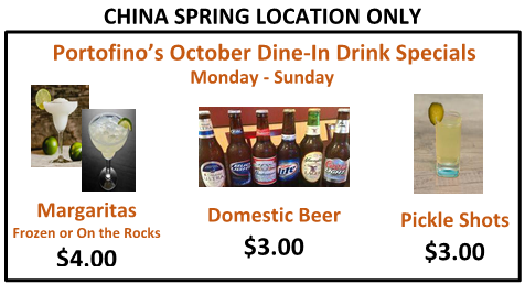 Oct Drink Specials Oct Drink Specials